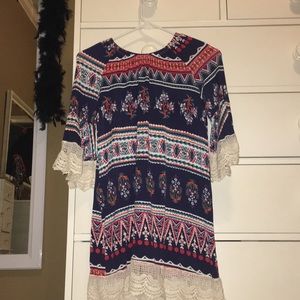 Pomelo aztec design girls dress